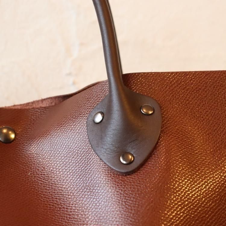 型押し ブラウン 自立 トート ボストン 男女兼用 革 ハンドメイド1084 WWW_OLIVIERBERNSTEIN_COM