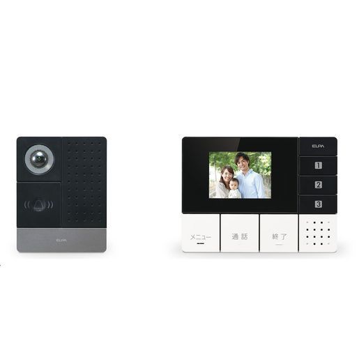 エルパ ELPA テレビドアホンDECTワイヤレスインターホン配線工事不要自動録画親機1台カメラ子機1台セットDHS-SM2030
