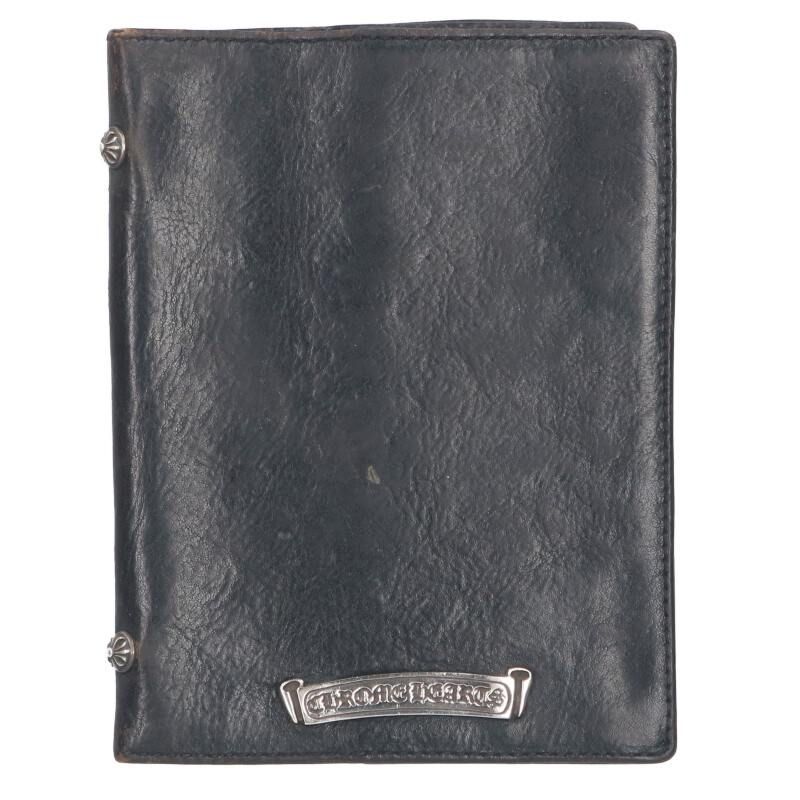 【新品】Chrome Hearts ブラックレザー パスポートケース CHROME HEARTS 新品 クロムハーツ /THE WAY I WALK /ブラック