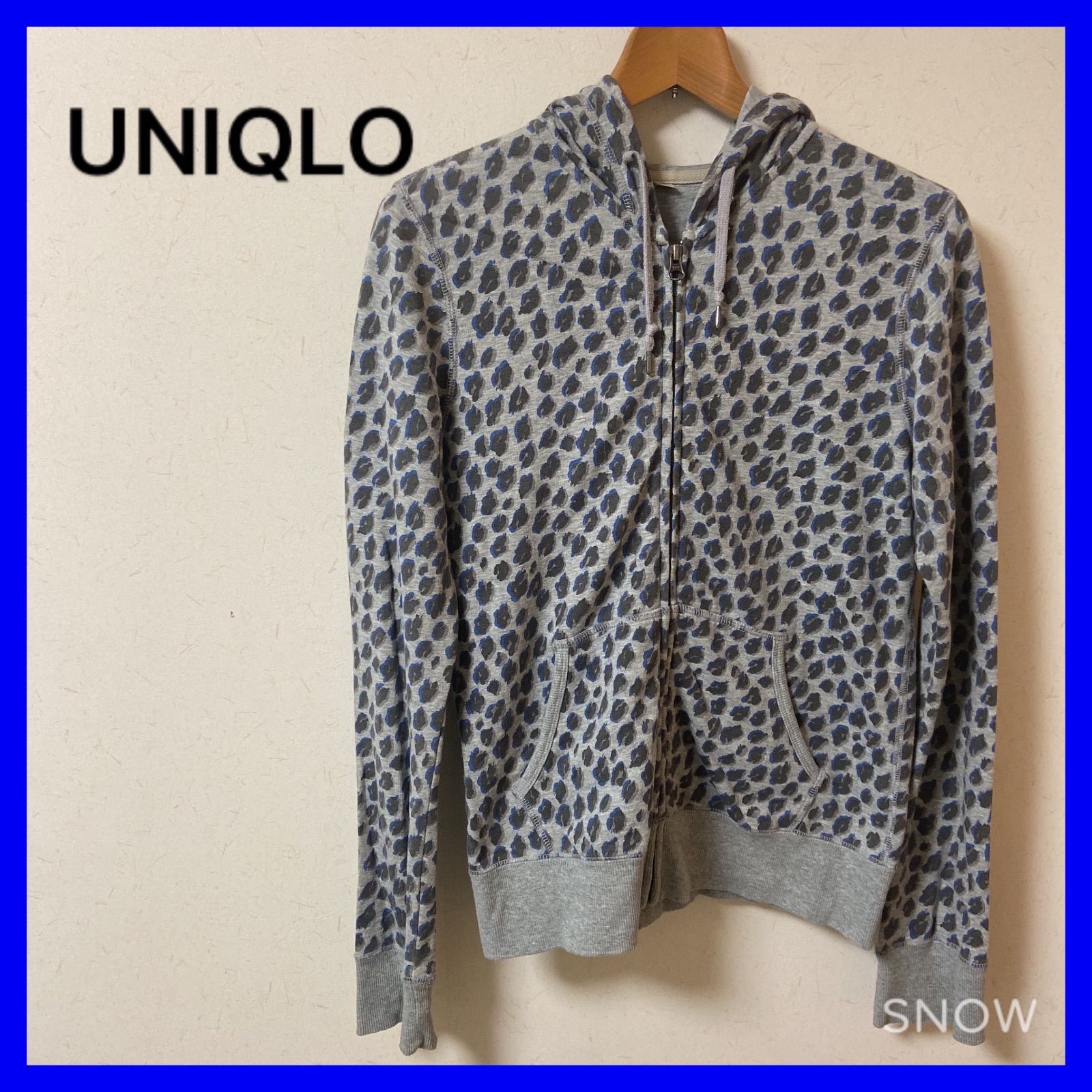 ☆UNIQLO ユニクロ レディース パーカー ヒョウ柄サイズM グレー