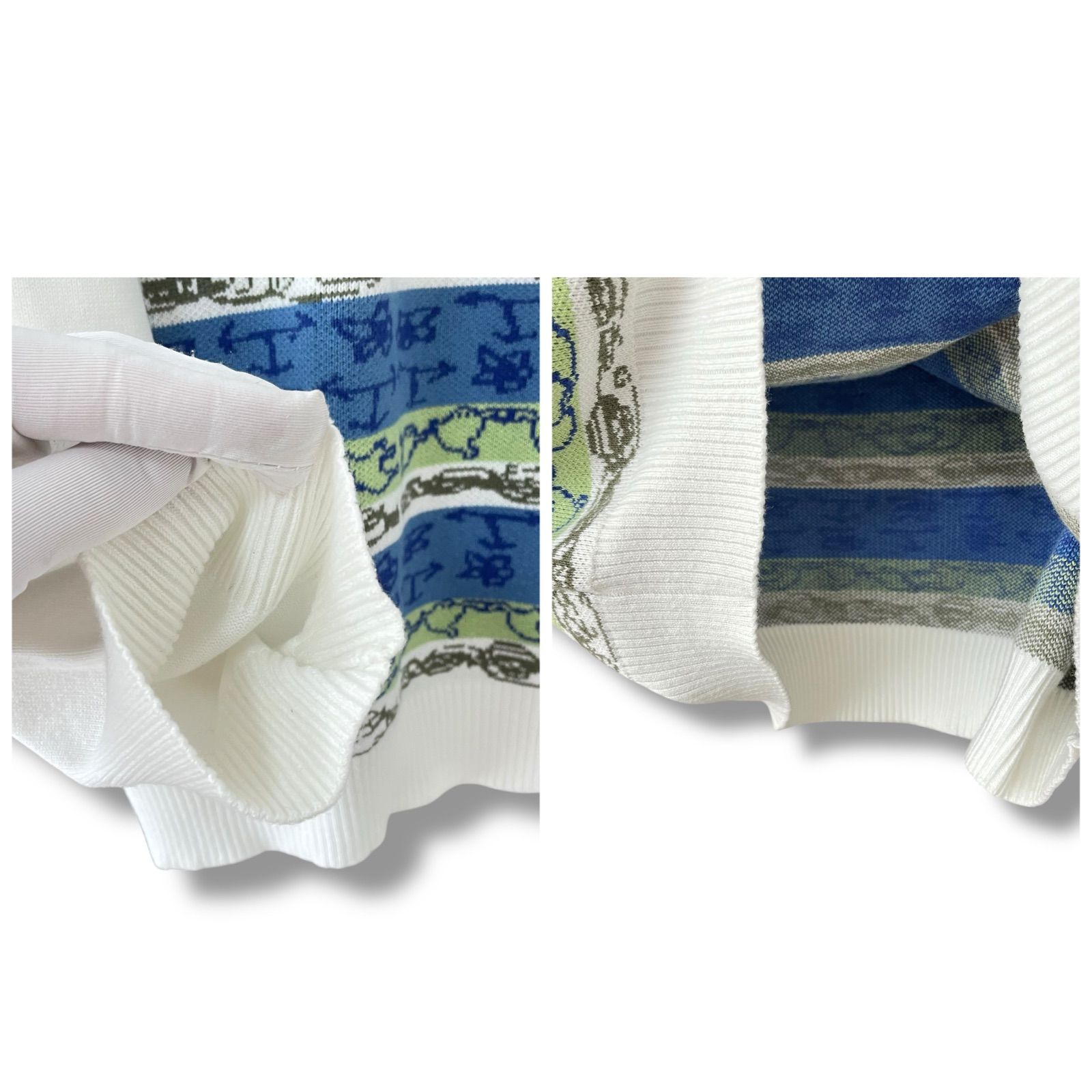 TTT MSW ティー・ティー・ティー 白地マルチカラー ニット