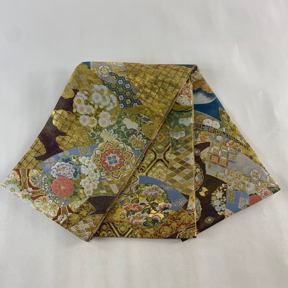 袋帯 美品 名品 手先二通り 吉祥琳派扇面図 格天井絵集成 金糸 箔 金色 全通 正絹 【中古】 - メルカリ