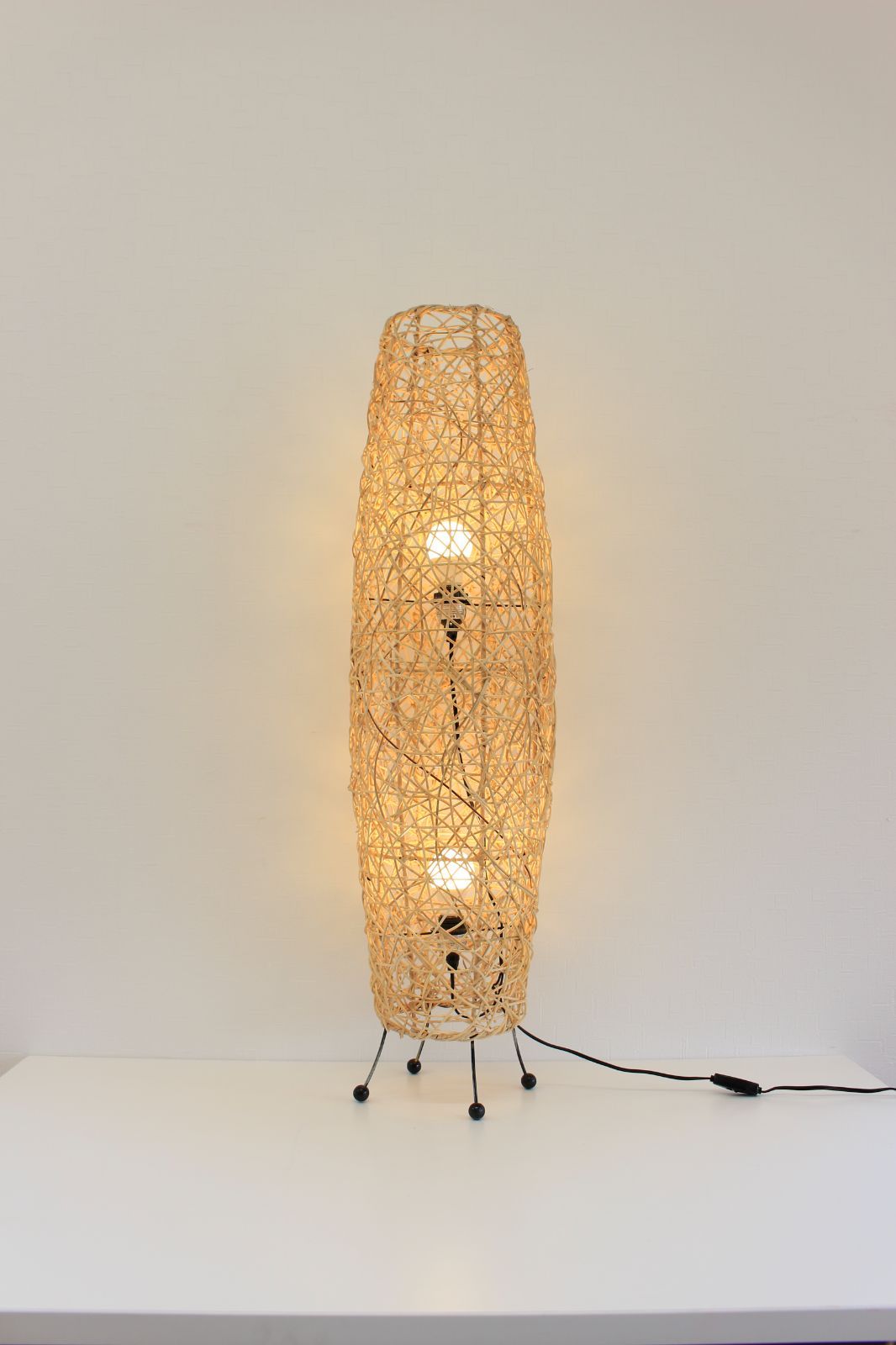 バリ島産 ラタンスタンドランプL LEDランプ アジアン リゾート 雑貨