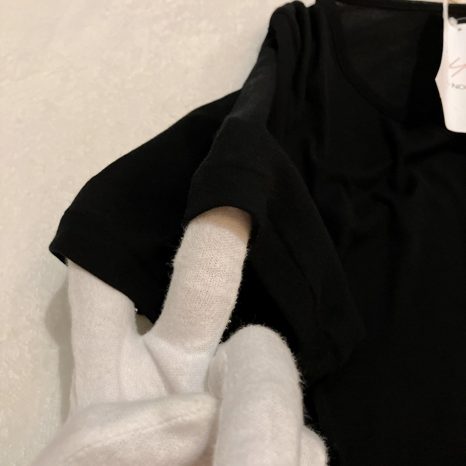 ヨウジヤマモト +NOIR 半袖トップス Sサイズ Yohji Yamamoto +NOIR】袖口二重デザイン コットン半袖