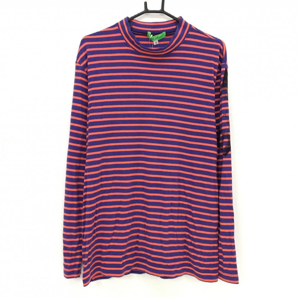 新品】ビバハート 長袖ハイネックシャツ パープル×オレンジ 微