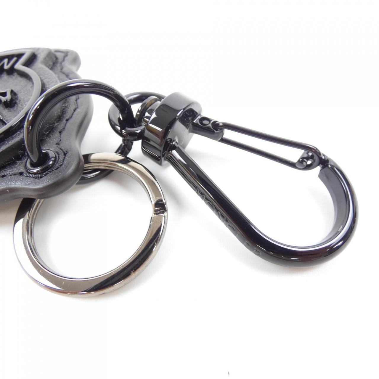 モンクレール　key holder Black Logo Leather Key Ring - Bags & Small Accessories for