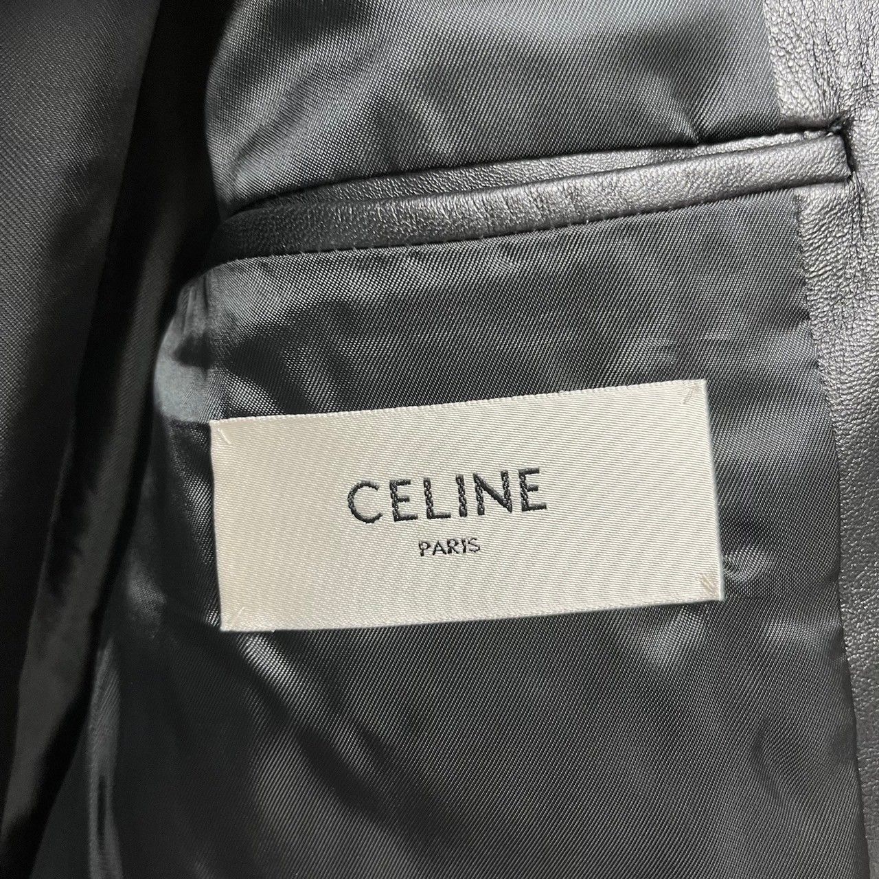 CELINE セリーヌ ラムレザー2Bクラシックテーラードジャケット 2F116086H