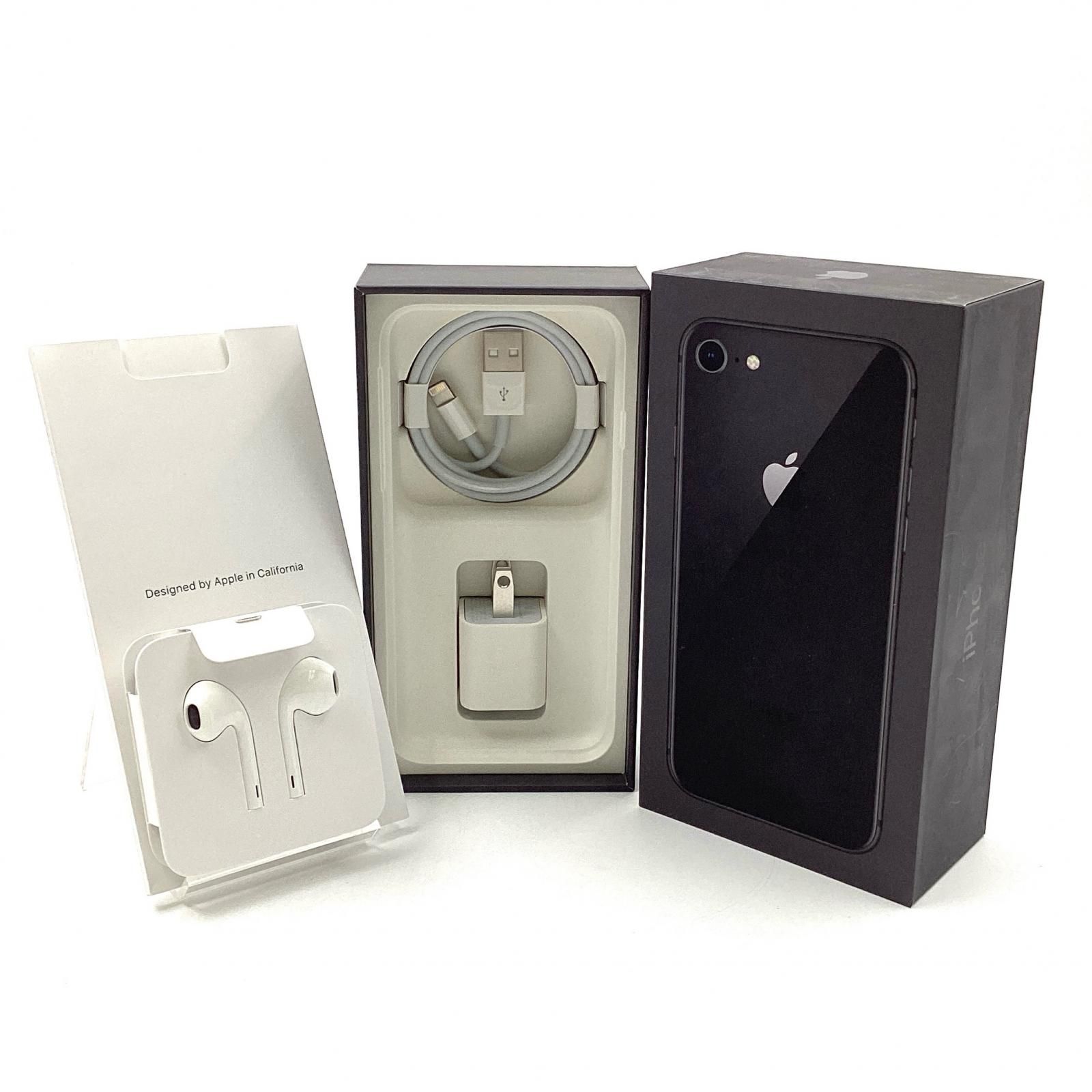 全額返金保証】【最速発送】Apple iPhone 8 64GB スペースグレイ au 白