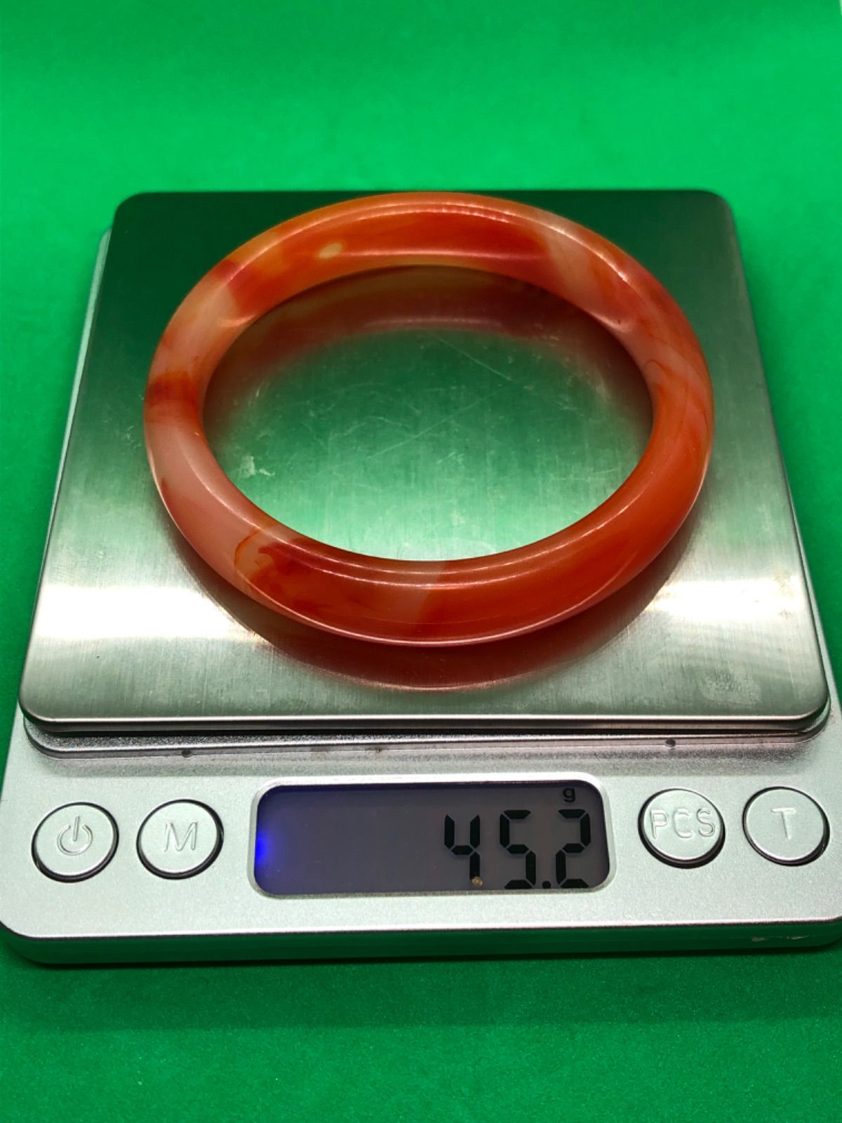 超美品 高氷 塩源瑪瑙62mm ギフトボックス付き ブレスレット 1452 