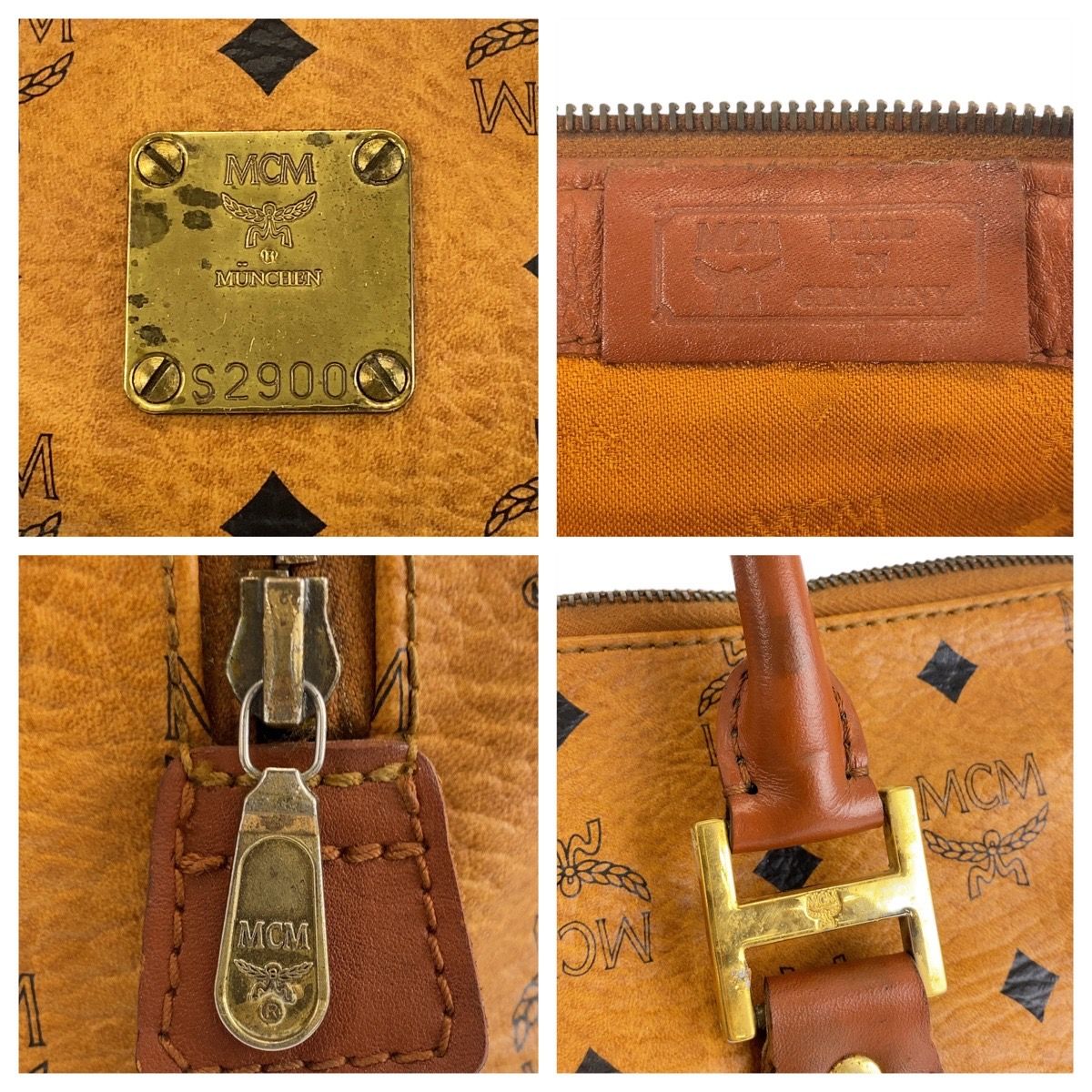 MCM エム シー エム ヴィセトス ブラウン ゴールド金具 レザー 