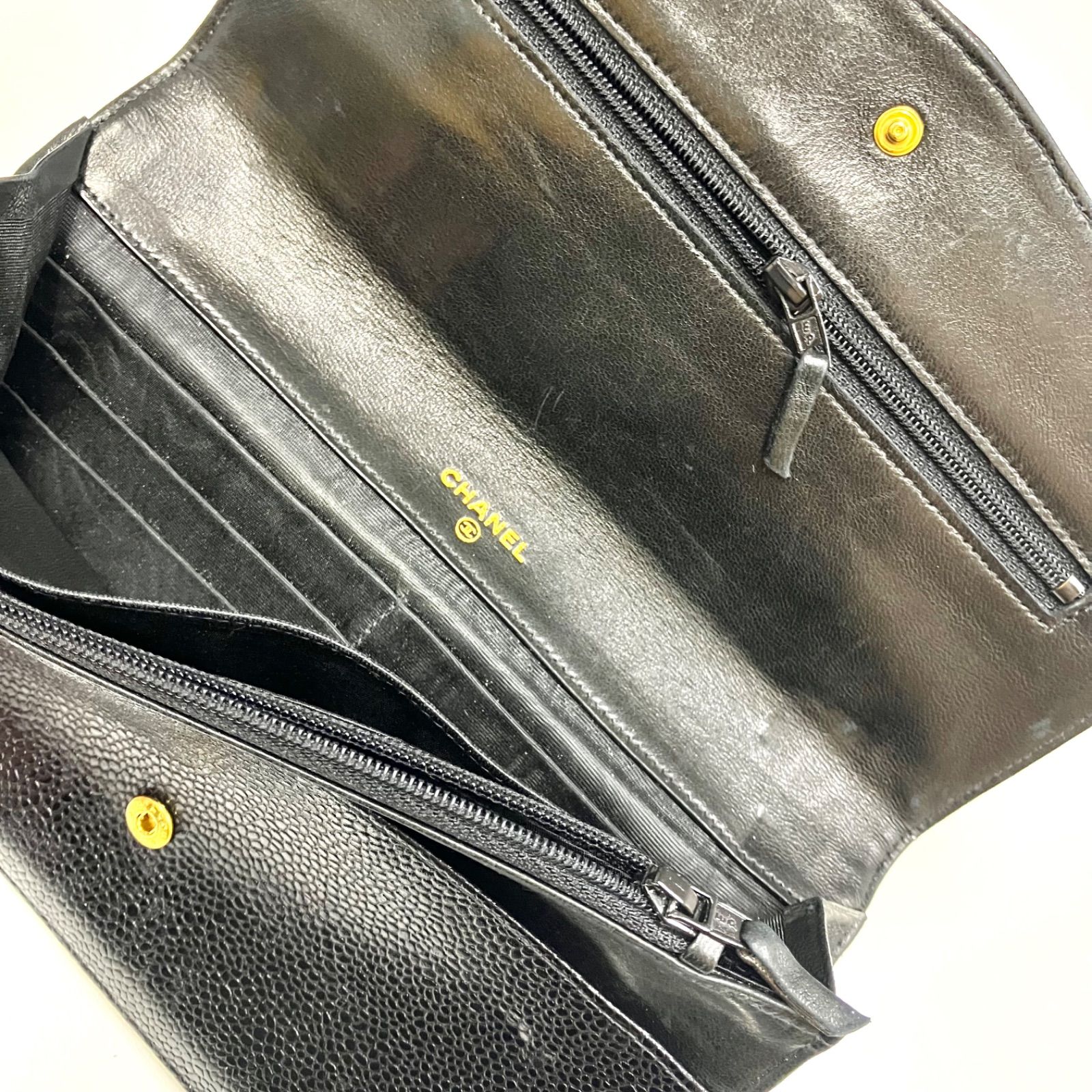 美品⭐️キャビアスキン長財布】 CHANEL シャネル 二つ折り