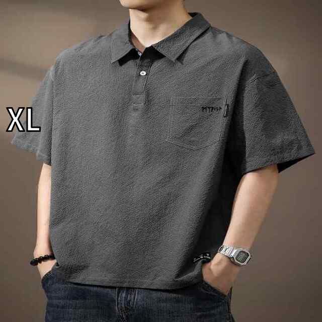 XL メンズ ファッション 服 オシャレ シンプル 大人 かっこいい 大きいサイズ ストリート 紳士服 速乾 クール 半袖 ポロ シャツ 夏 薄手 冷感 T シャツ