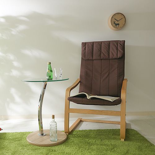 ♪リラックス デザインチェア ブラウン 幅59cm チェア リビング ハイバック おしゃれ 1人暮らし