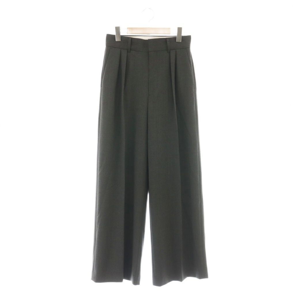 エーピーストゥディオ AP STUDIO アパルトモン 25AW 2タックワイドパンツ 34 グレー DF OS