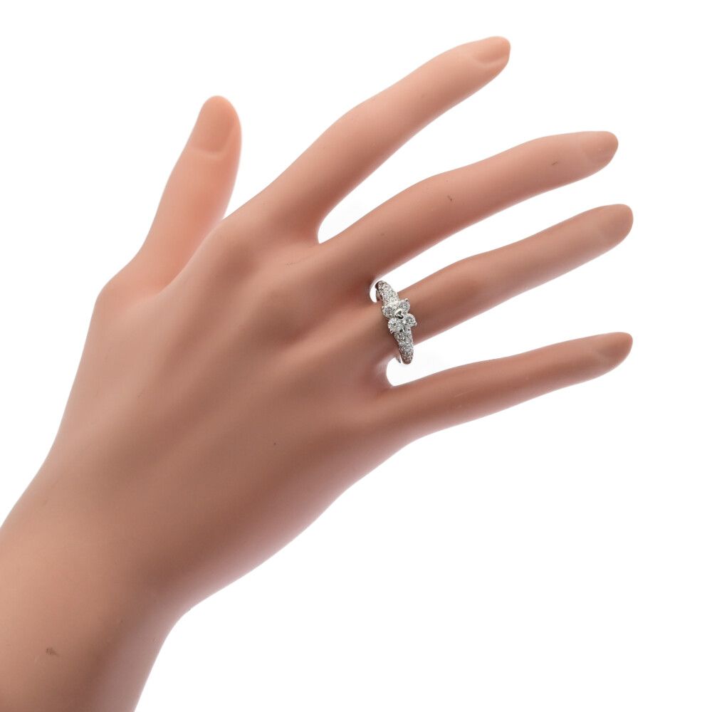 0.64ct/TASAKI タサキ 田崎真珠 ダイヤモンド リング 指輪/Pt900-4.5g 