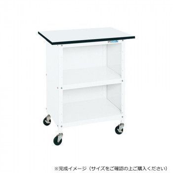 サカエ 一人用作業台移動式 ポリエステル天板 750×500×860mm 3方パネル付 PHR-075PPEW