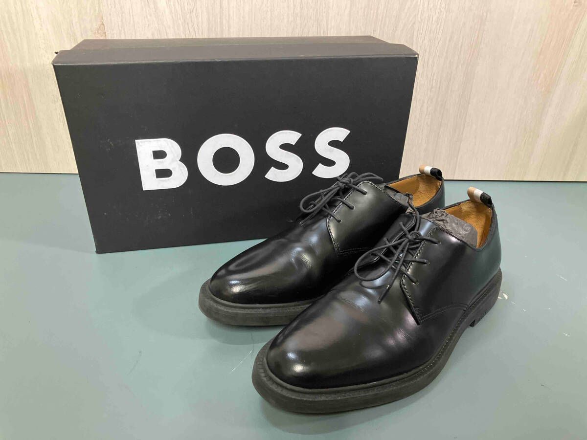 HUGO BOSS|ヒューゴボス|Larry|プレーントゥー|ショートブーツ|ドレスシューズ|ブラック|39|24cm