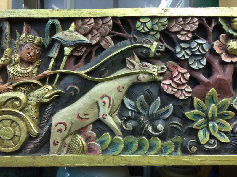 昭和レトロ 天然木 一刀彫 極上彫 木彫り 七福神 大型 置物 オブジェ 衝立