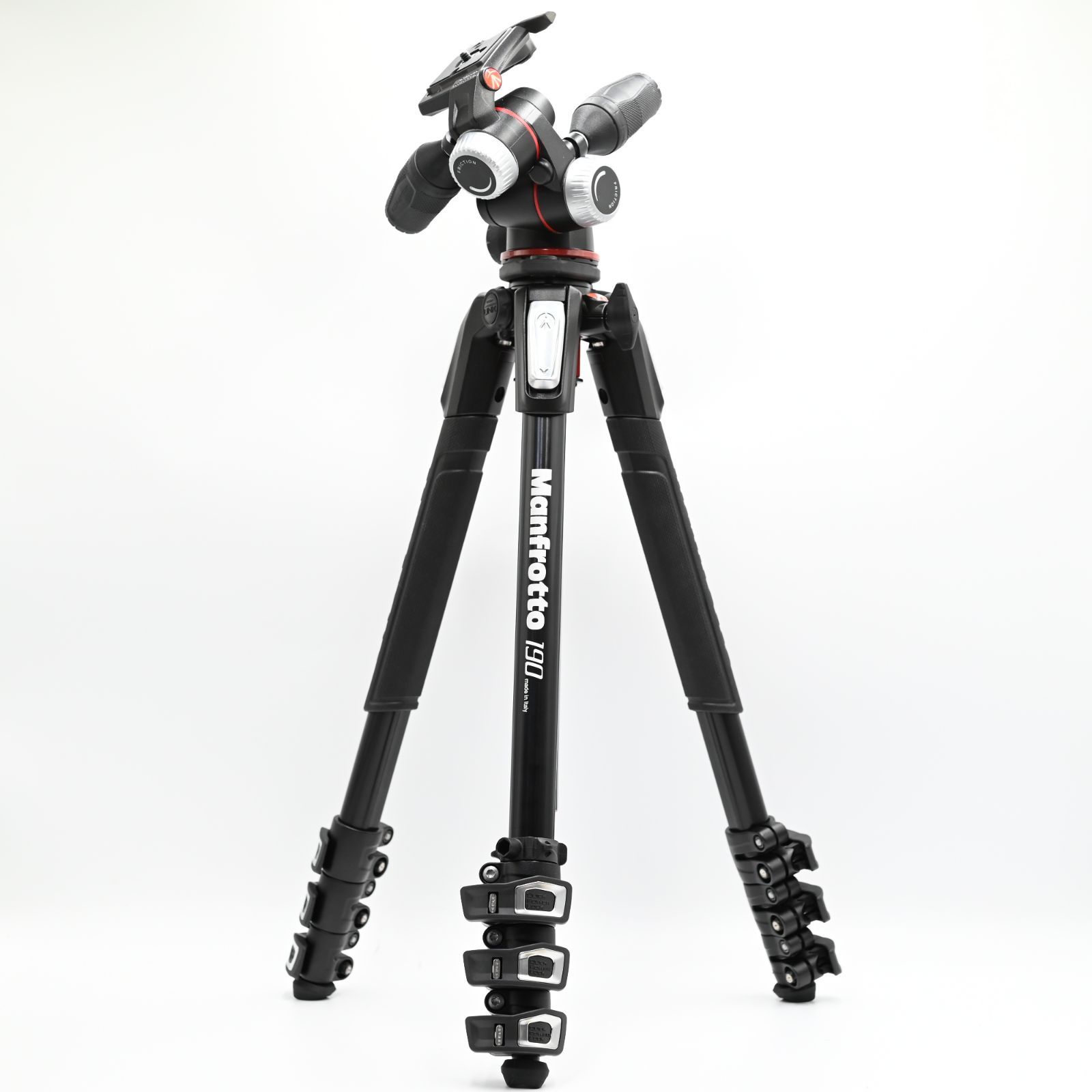 【新品級】Manfrotto マンフロット( プロ三脚 190シリーズ アルミ 4段 + RC2付3Way雲台キット MK190XPRO4-3W #1512