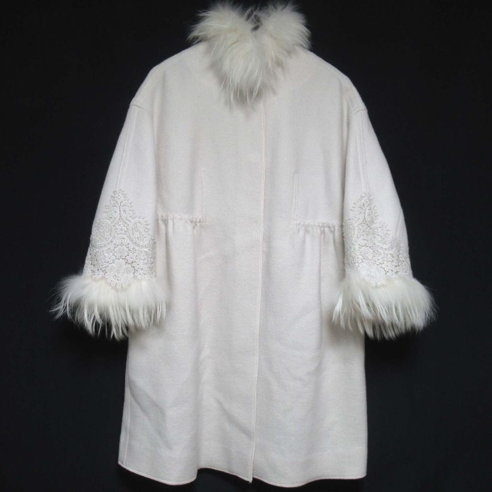 エルマノシェルビーノ　ファー付きコート 美品 ERMANNO SCERVINO エルマノシェルビーノ シルバーフォックス