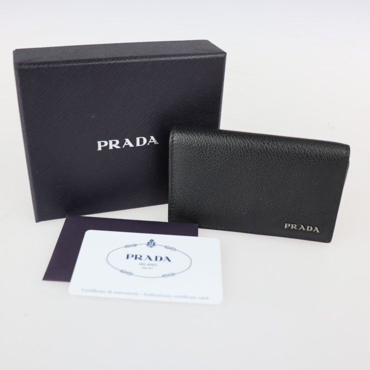 PRADA プラダ カードケース 2MC122 グレインレザー ブラック ネイビー