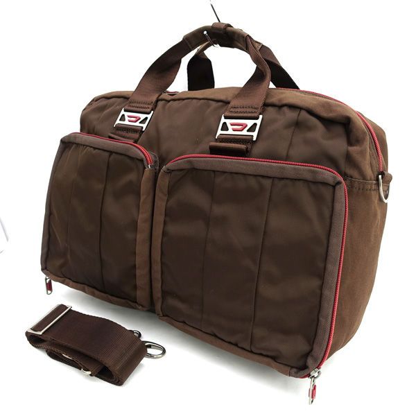 【美品】DIESEL ディーゼル　ビックボストンバック　レザー　ブラウン2way DIESEL ディーゼル 2WAY ボストンバッグ ブラウン 瑞穂店