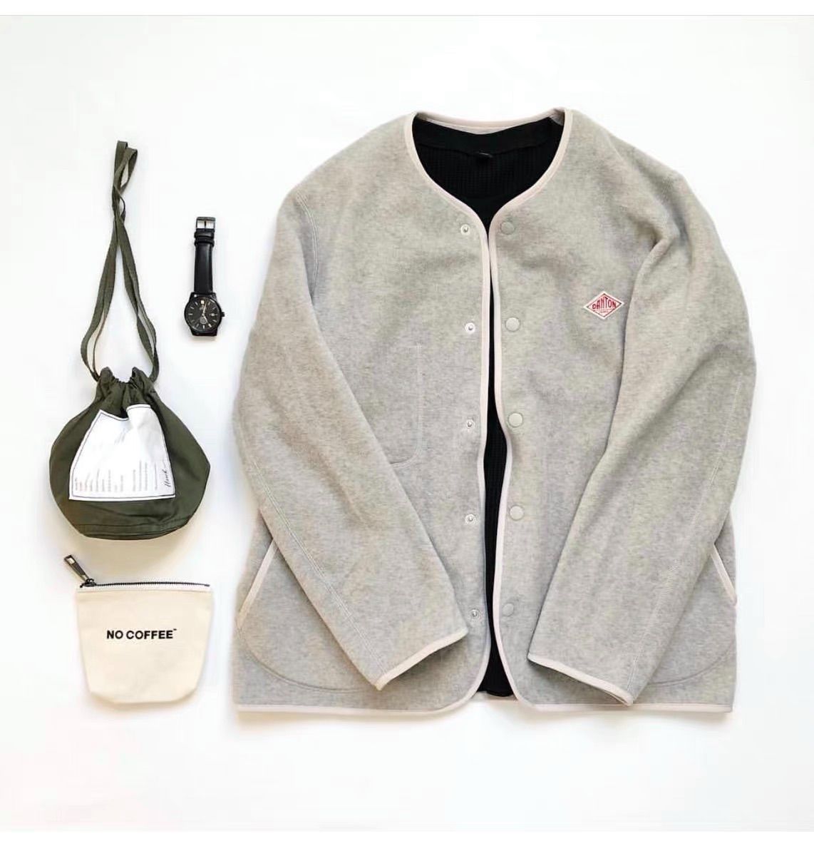 DANTON フリース ノーカラーカーディガン Gracia SELECT メルカリ
