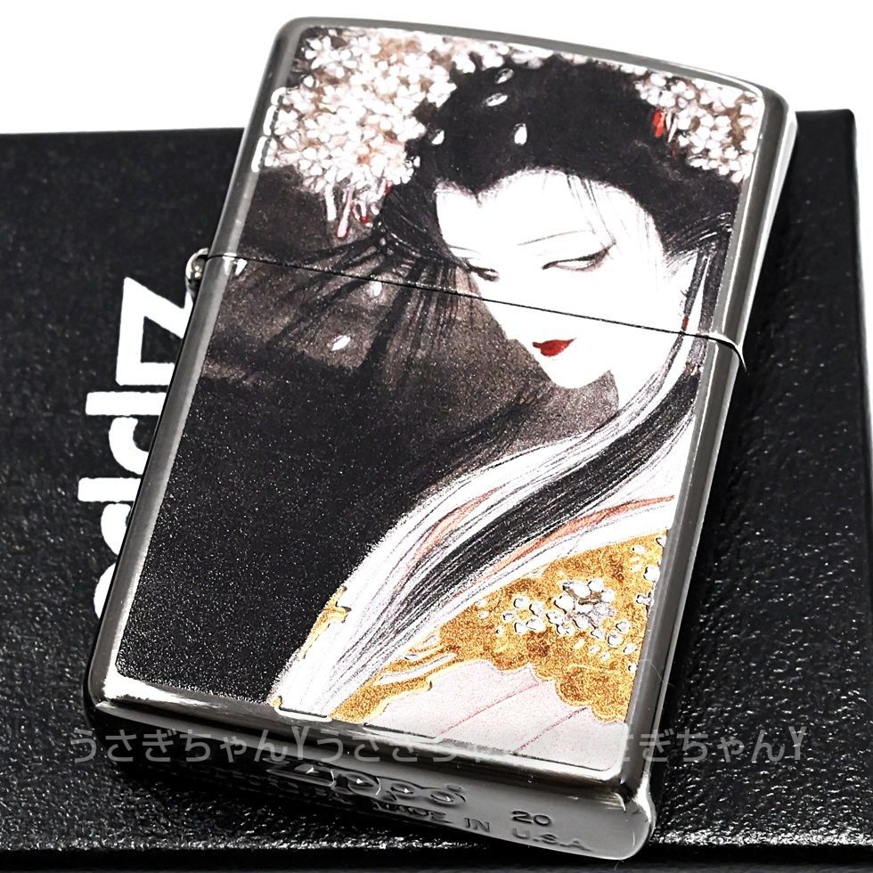 zippo☆天野喜孝☆櫻姫☆両面☆オールドブラック☆ ジッポ ライター