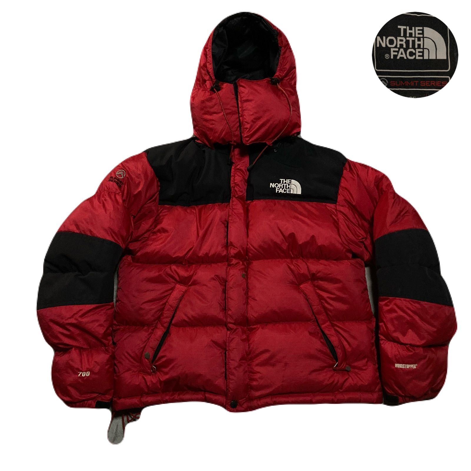 THENORTHFACE ザノースフェイス  BaltroLightJacket DownJacket ダウンジャケット Hoodie パーカー WINDSTOPPER ウインドストッパー Embroidery 両面刺繍ロゴ 800フィル Red レッド M