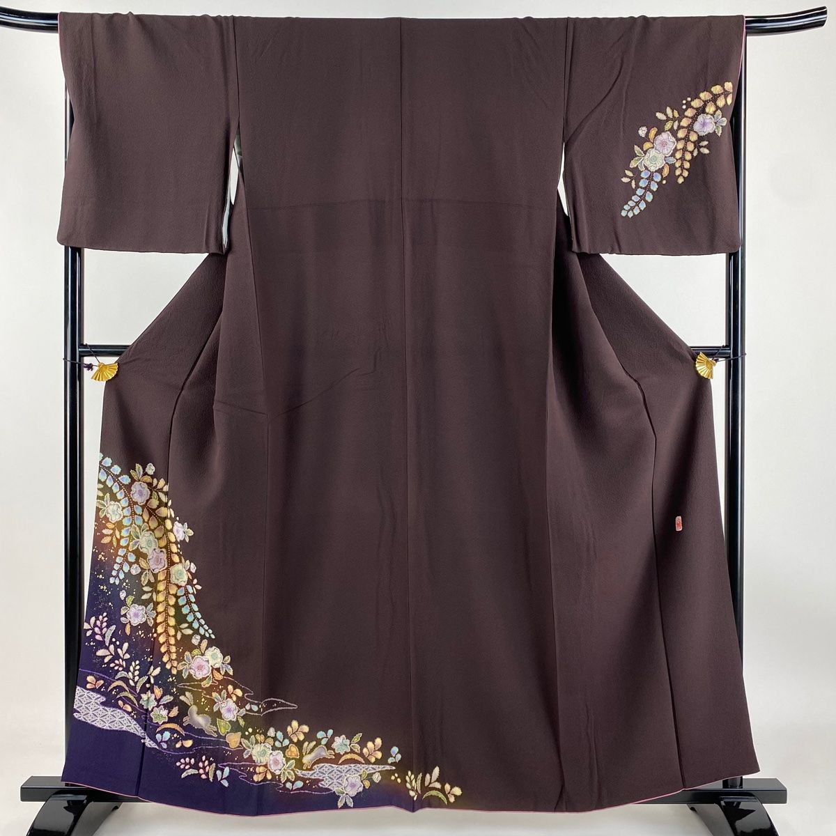 訪問着】 袷 やまと 加工済み 「翠山辻が花」 浜ちりめん 身丈約156cm