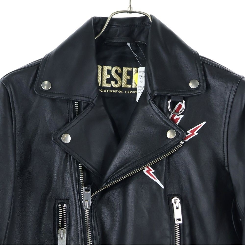 DIESEL (ディーゼル) バックプリント ダブルライダース レザー