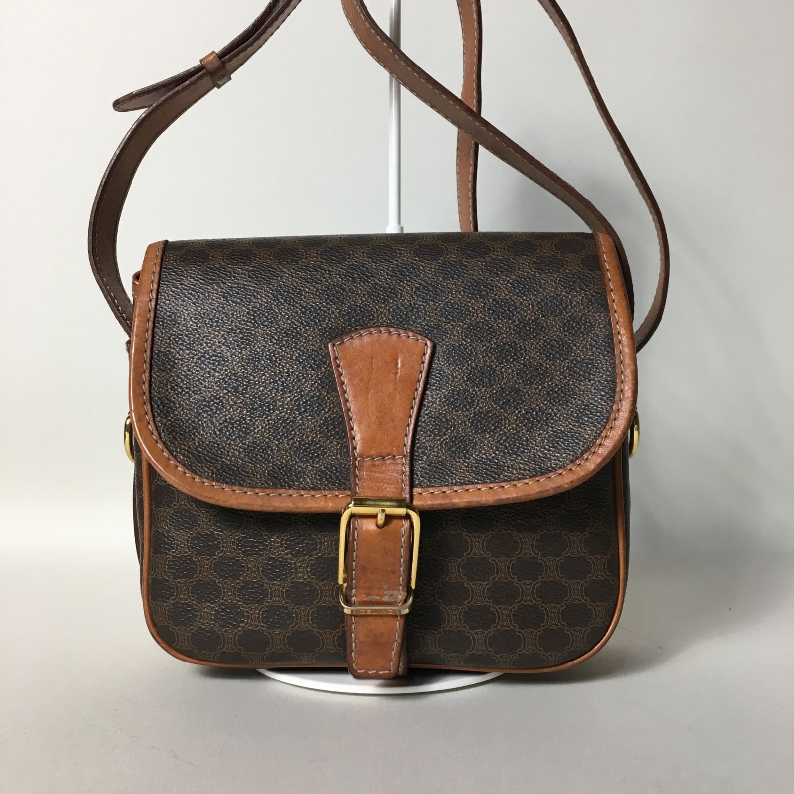 2506-31｜セリーヌ ショルダーバッグ ブラウン マカダム柄 - メルカリ