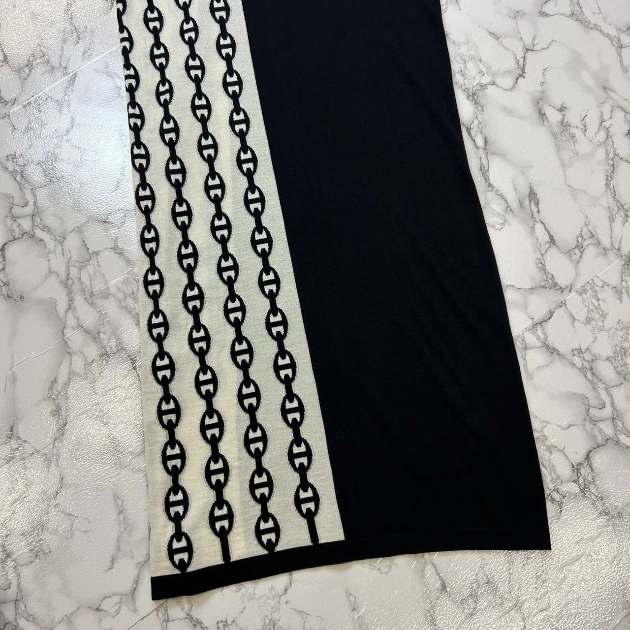 ✨美品✨ HERMES エルメス シェーヌダンクル 柄 カシミヤ シルク 