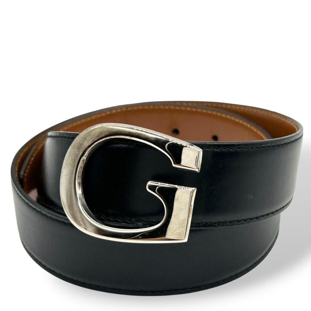 グッチ ベルト 黒 ブラック 茶 ブラウン Gロゴバックル PX-3 レザー 本革 シルバー金具 バイ 036-2192-0956-5 ブランド GUCCI