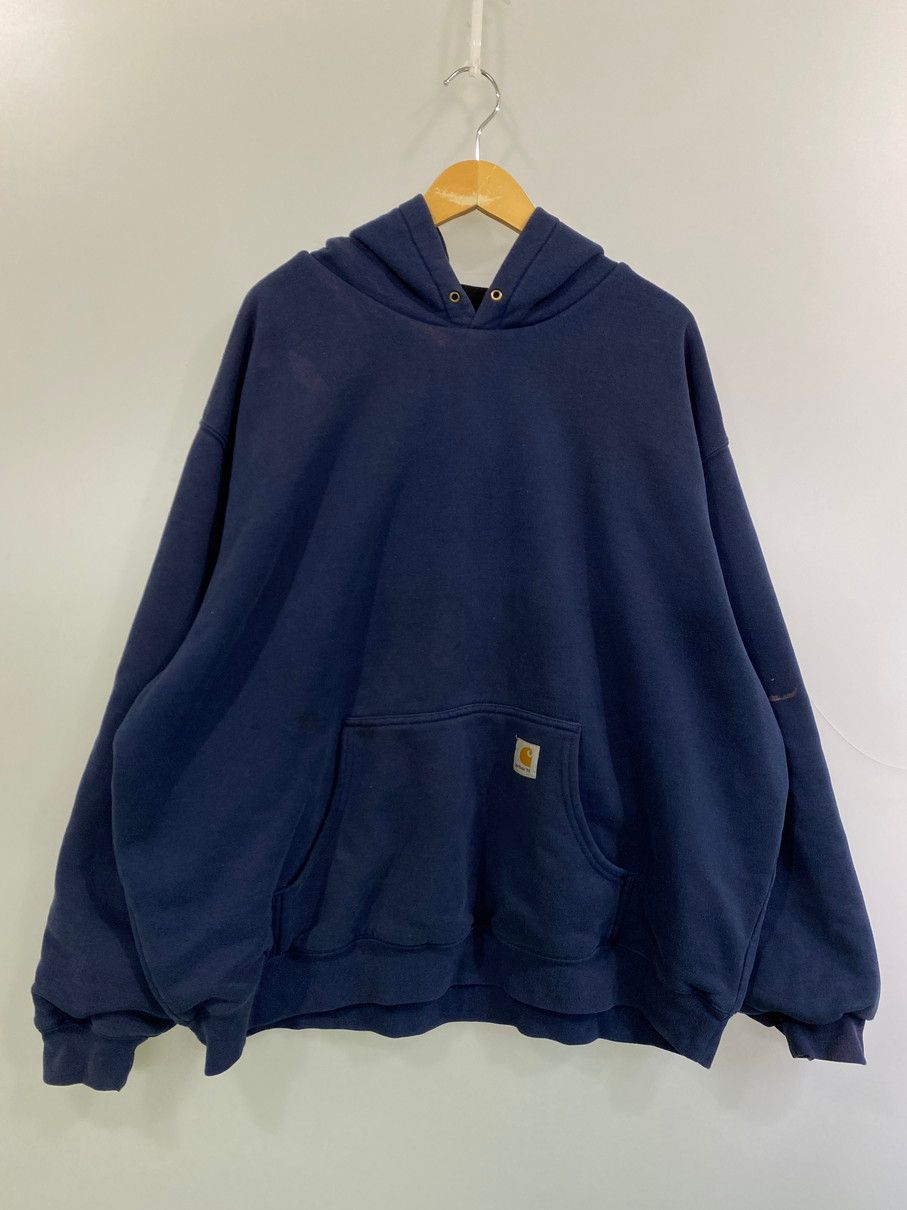 Carhartt カーハート J170 NVY 00S THERMAL LINED WORK CONSTRUCTION PULLOVER HOODIE サイズ 2XL ネイビー メンズ 146-250422-AS-51-min