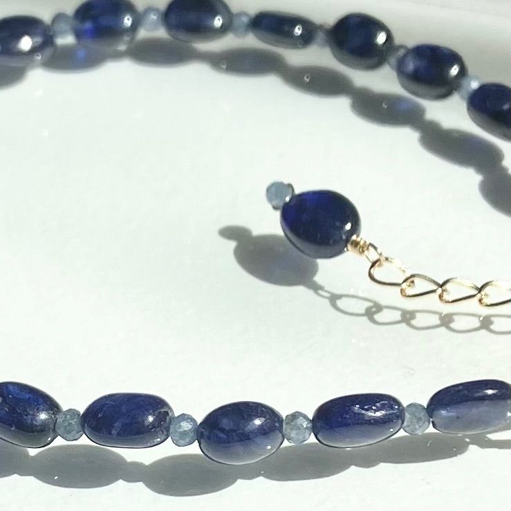 天然石♡大粒♡鮮やか極上ブルーサファイアのブレスレット14kgf 14kgf ブルーサファイアのブレスレット◝✩