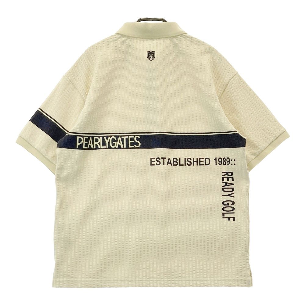 サイズ 5 PEARLY GATES パーリーゲイツ モデル 半袖ポロシャツ ストライプ柄 イエロー系 240101434212 ゴルフウェア メンズ ストスト