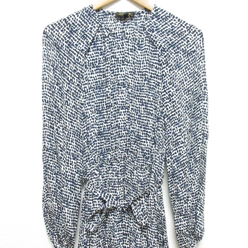 【美品】ドゥロワー　Drawer　シルク　ドット　パフスリーブ　ワンピース 未使用 23AW Drawer ドゥロワー ドット柄 イージーウエスト