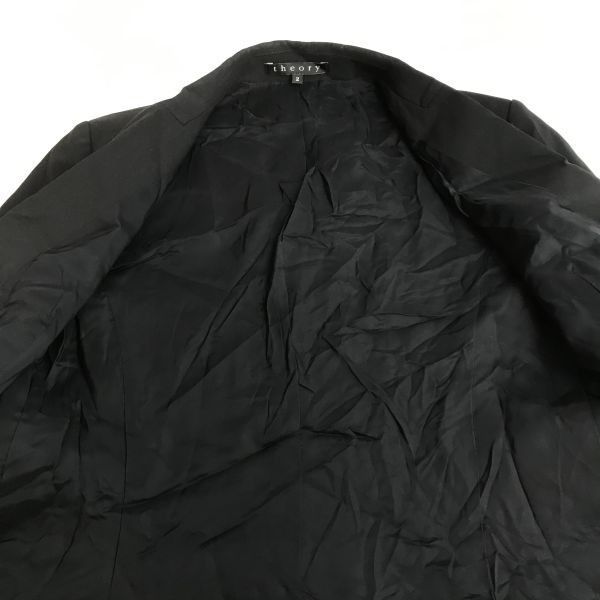 美品　セオリー　theory ブラック セットアップパンツスーツ サイズ2 theory 美品 Theory セオリー ストレッチ シングルジャケット