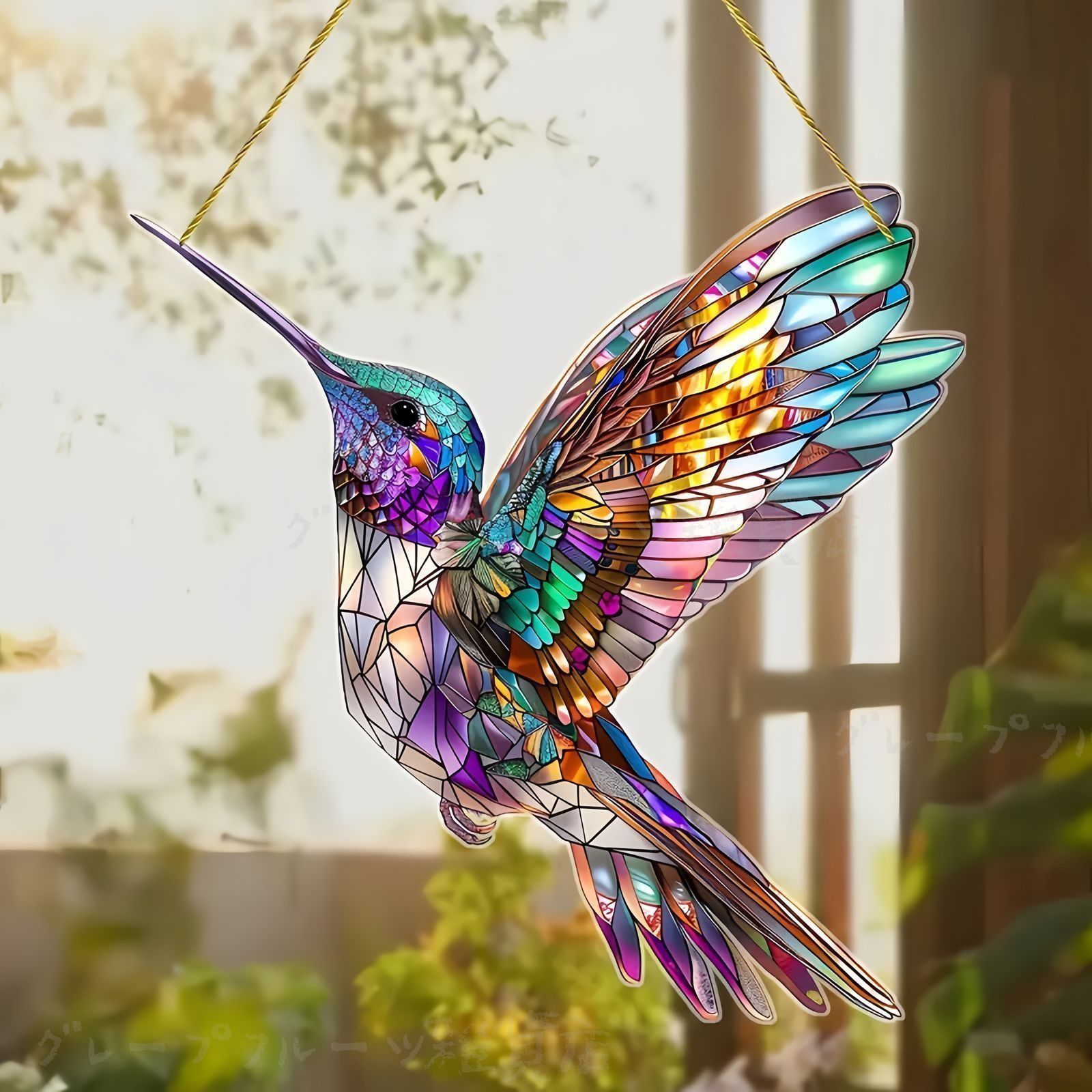 ヴィンテージガラスオーナメントと小鳥のオーナメント4点セット