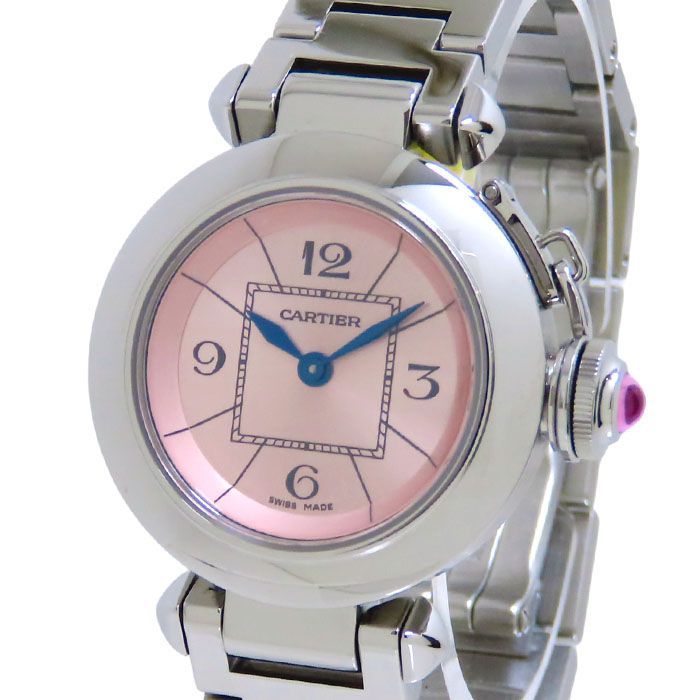 Cartier カルティエ ミスパシャ W3140008 ピンク文字盤 SS ステンレス
