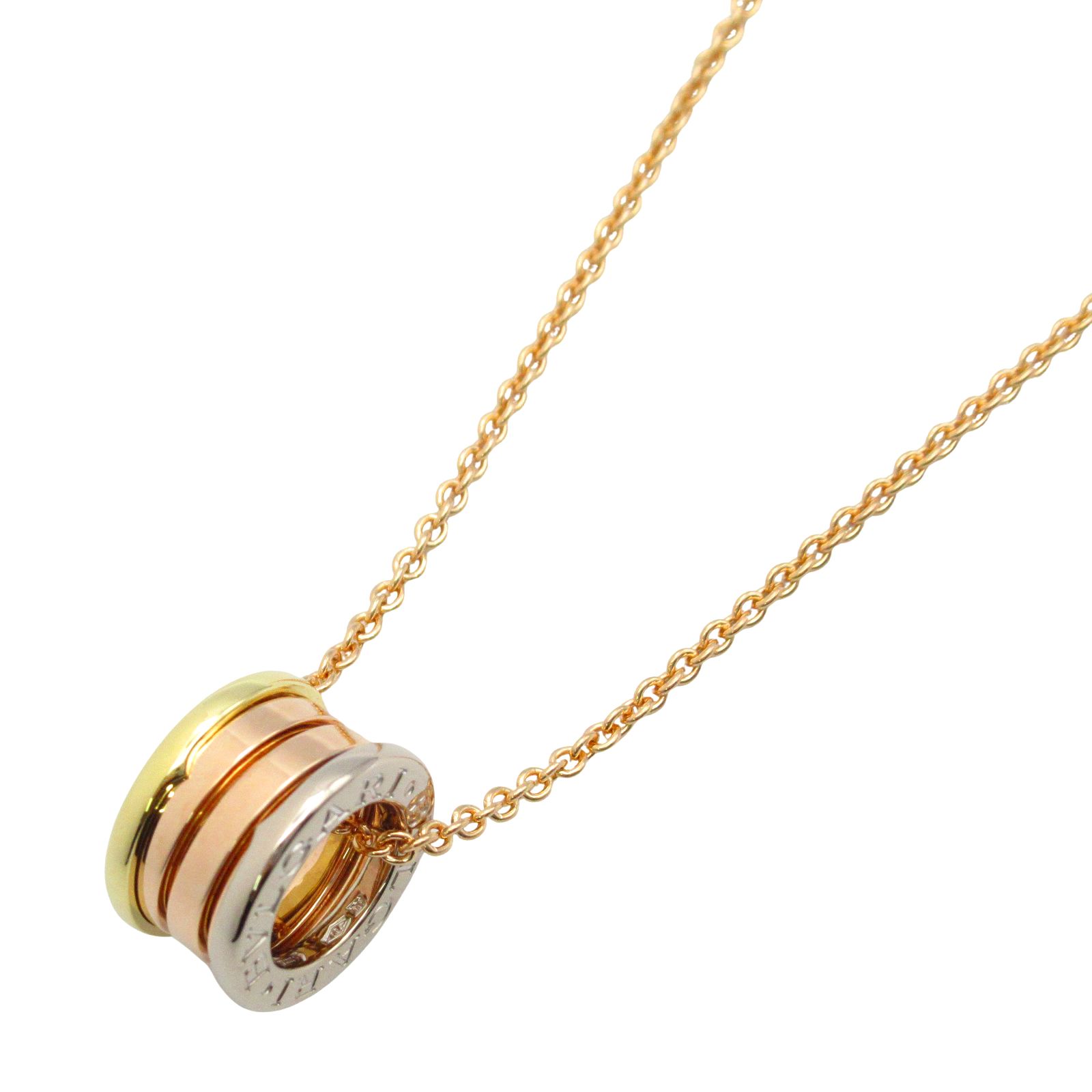 ブルガリ BVLGARI ネックレス B-zero1 ミステイク ネックレス 首回48～55㎝ K18 イエローゴールド K18WG ホワイトゴールド B-zero1 ミステイク ネックレス ユニセックス Used A