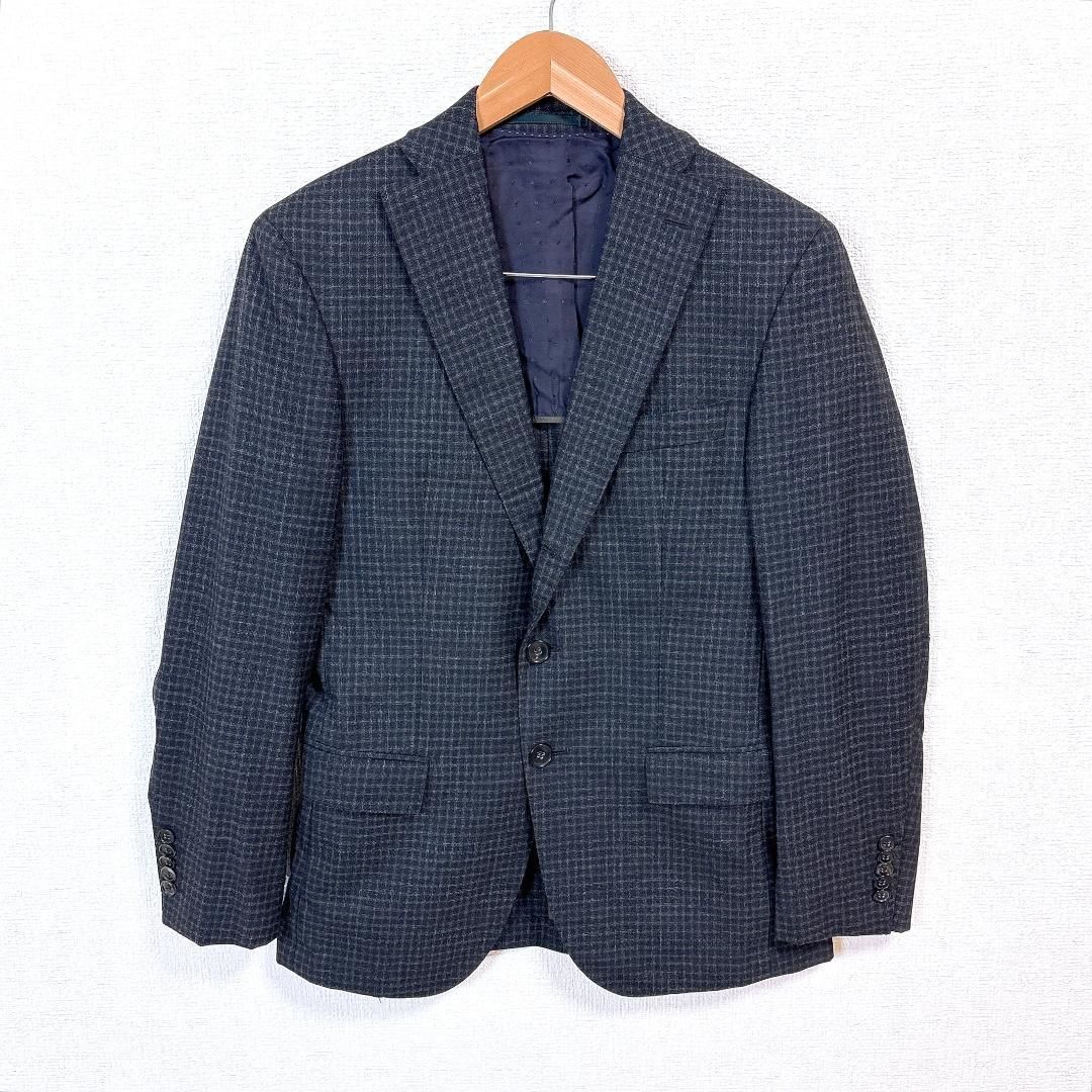 現行【美品】HUGO BOSS スーツセットアップ 44 濃グレー チェック