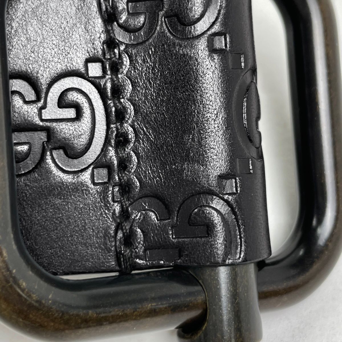 グッチ GUCCI グッチシマ ベルト ロゴ シマレザー ブラック メンズ