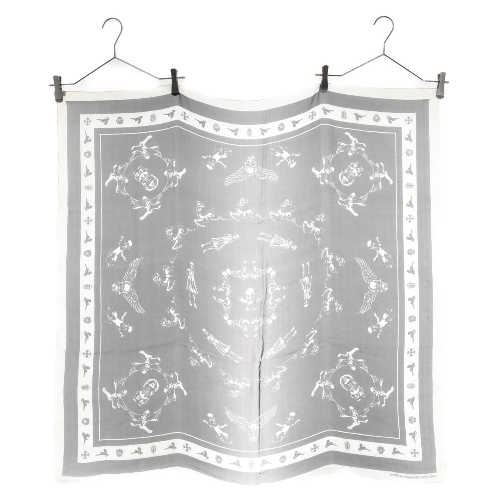 CHROME HEARTS (クロムハーツ) FOTI シルク スカーフ ホワイト