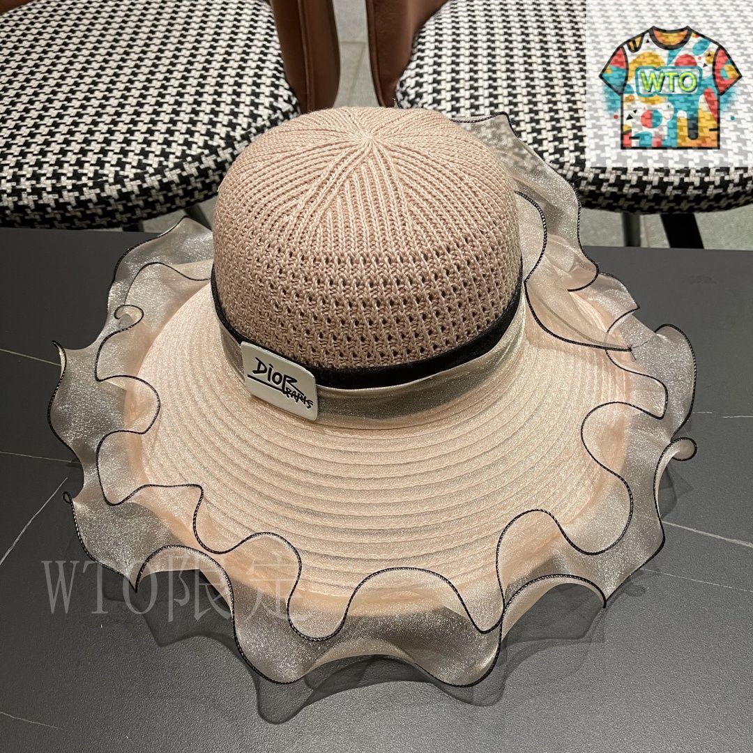 【DIOR】☆可愛い☆DiorivieraD-Waveワイドブリムクロシュハット ディオール DIOR】サンプロテクションハット 日除けハット04-3