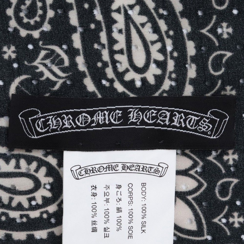 CHROME HEARTS ペイズリーパンチング加工シルクバンダナ