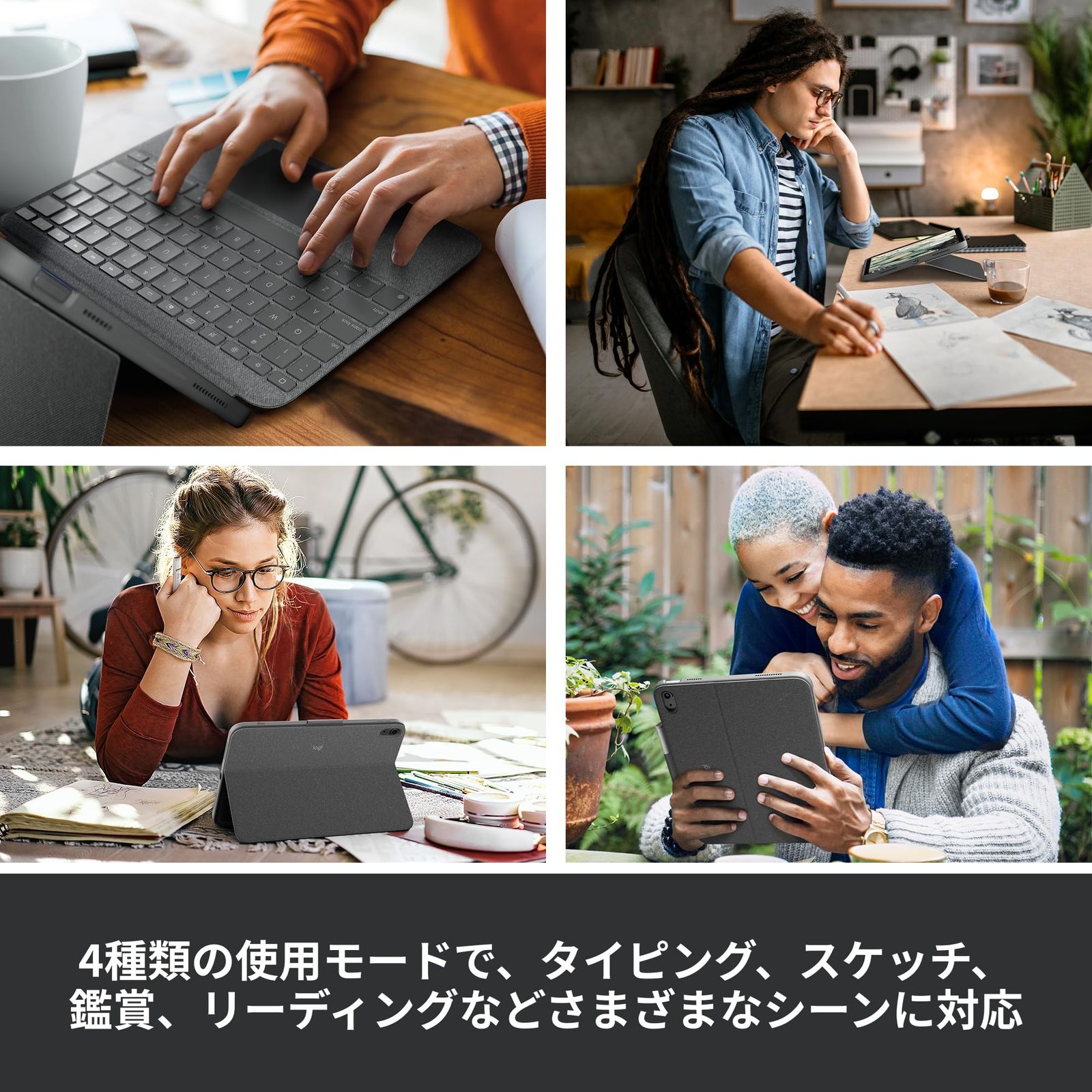 ロジクール iPad 11 インチ A16 - 10.9 インチ 第10世代 対応 トラックパッド付き キーボード付き ケース Combo Touch iK1059GRA 日本語キーボード スマートコネクタ バックライト 2年間メーカー CHRISTIANNAURATH_COM_BR