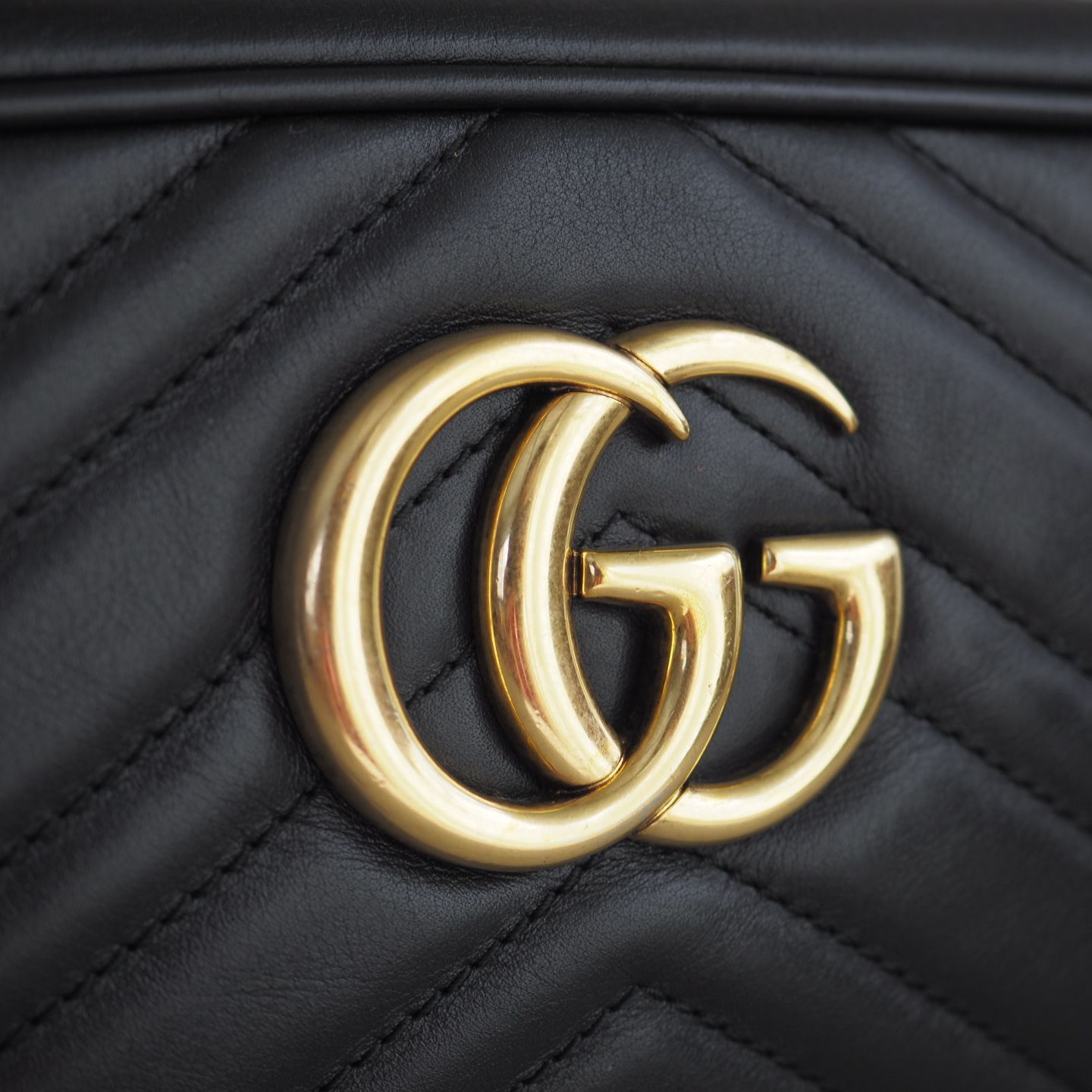 極美品☆ GUCCI グッチ GGマーモント キルティング チェーンショルダー 