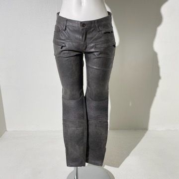 訳アリ品』ZARA ザラ レザーパンツ 合皮 無地 ブラウン XS RP D5